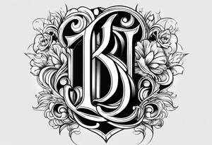 Letters D and B mix tattoo idea
