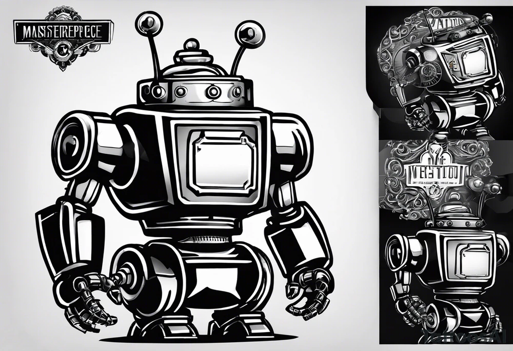 Physically, Bender is a shiny, metal robot with a prominent beer belly, two antenna-like protrusions on his head, and a distinctive square jaw. He has a compartment in his chest which he uses to store various items, often stolen. tattoo idea
