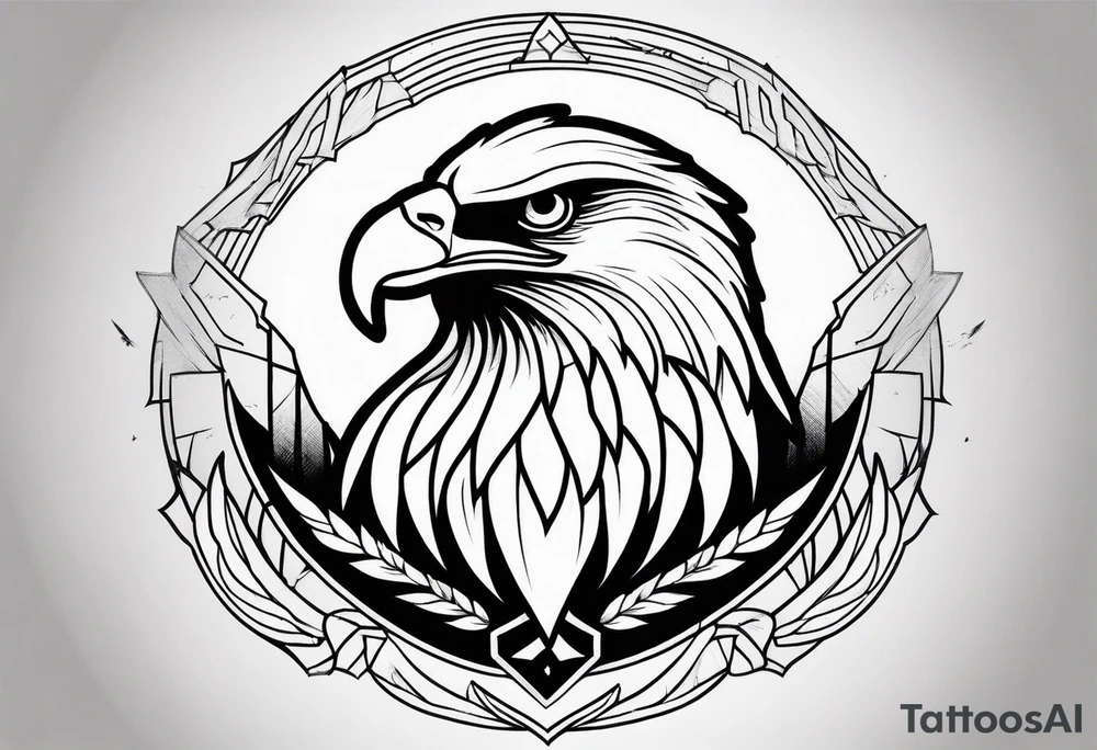 An eagle basic lined tattoo idea