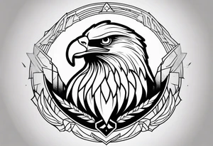 An eagle basic lined tattoo idea