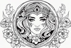 Flower gypsy earth tattoo idea