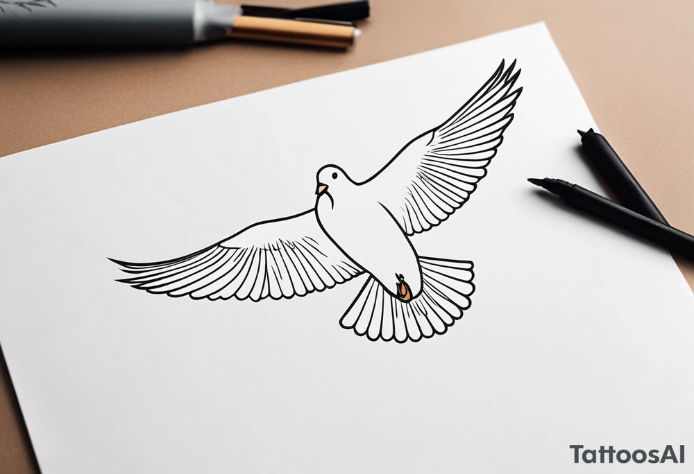 a dove flying to a sitting dove tattoo idea