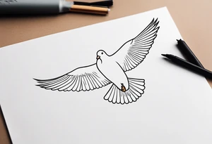 a dove flying to a sitting dove tattoo idea