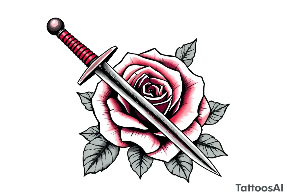 sword through a rose tattoo idea