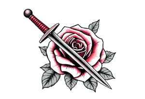 sword through a rose tattoo idea