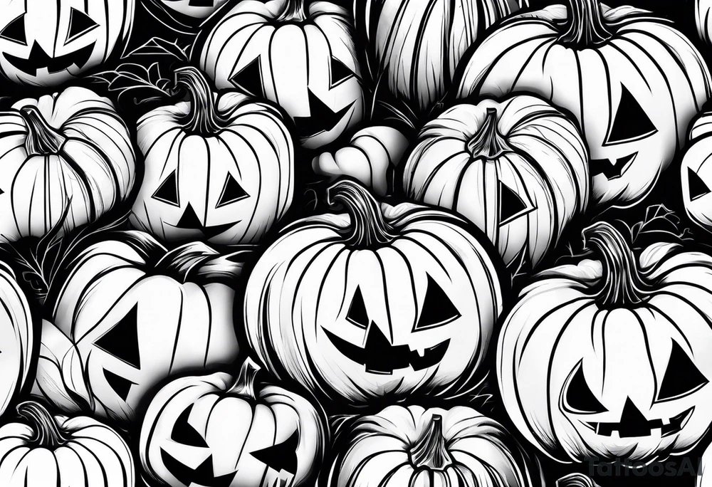 scary pumpkins modern tattoo idea