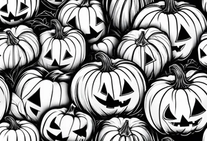scary pumpkins modern tattoo idea
