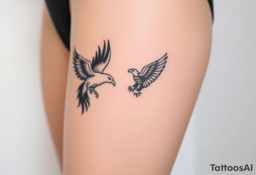 phoenix and eagle tattoo idea