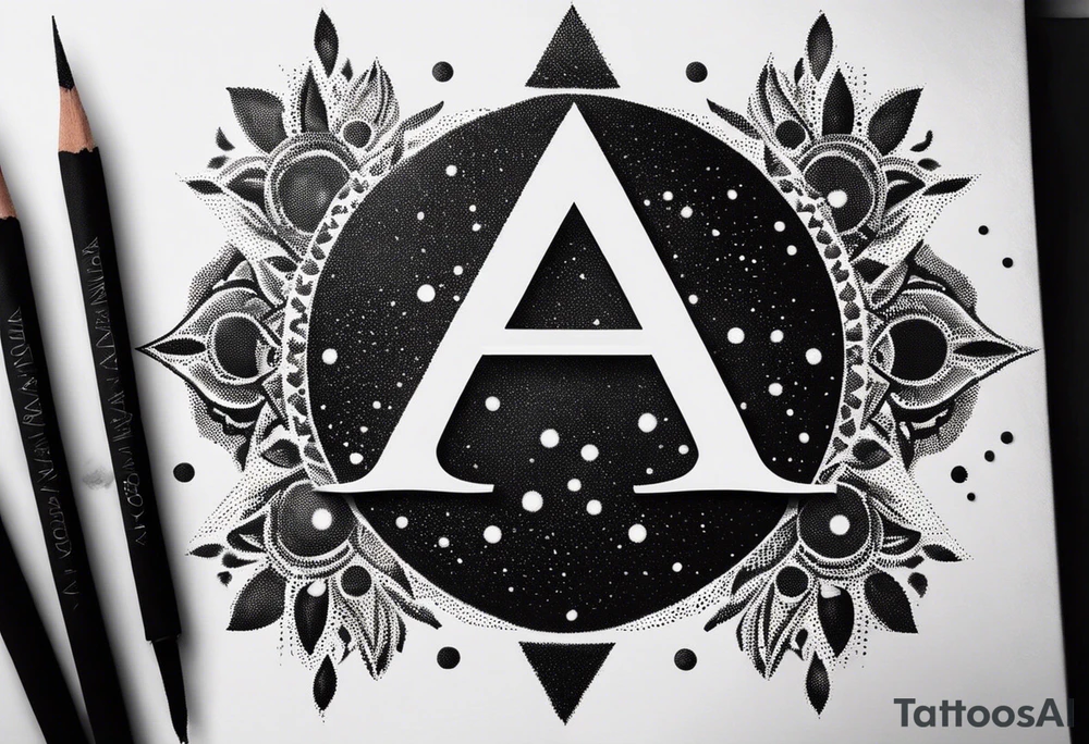 the letters A R in the middle of a ninja headband tattoo idea