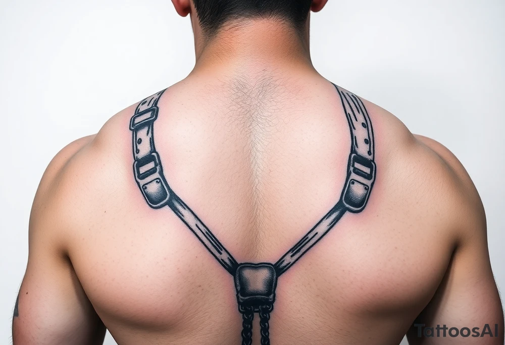 powerful man in a strait jacket tattoo idea