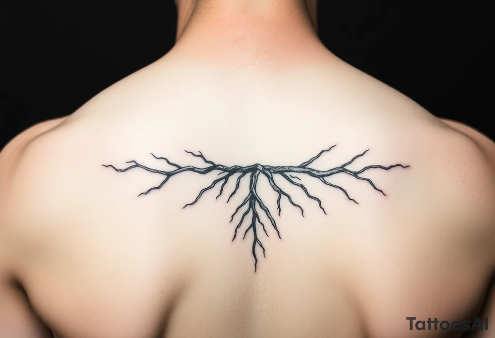 Minimal never seen before lighting and roots on your arm tattoo idea