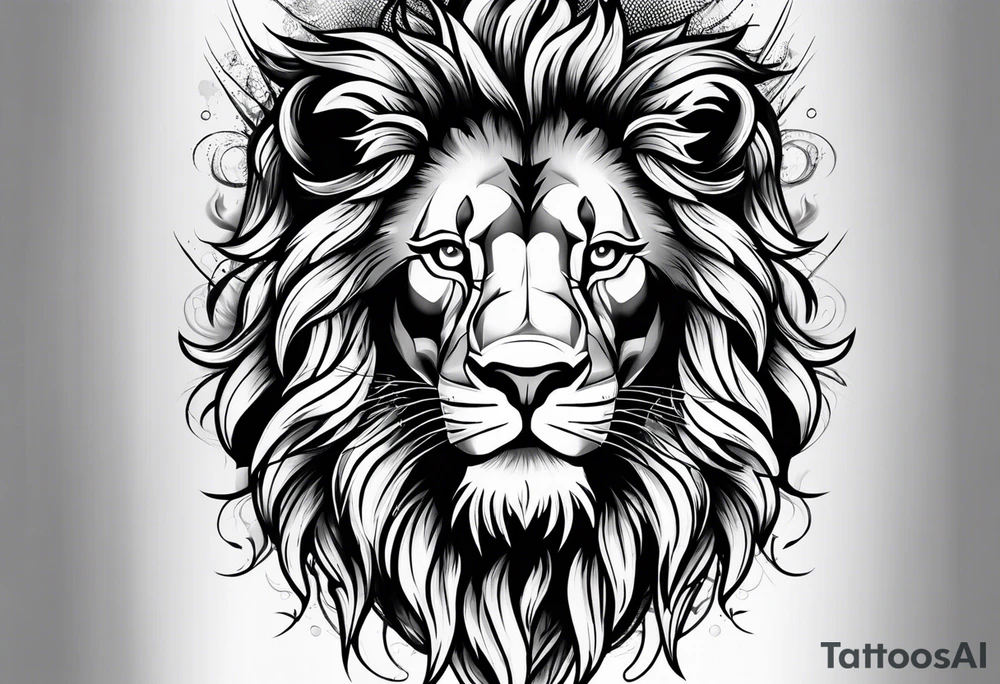 lion on fire tattoo idea