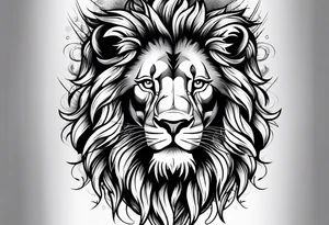 lion on fire tattoo idea