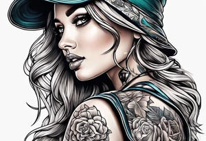 Roller skating girl tattoo idea