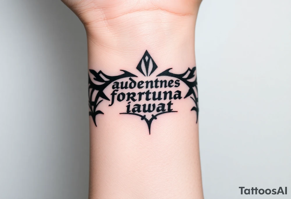 Audentes fortuna iavat quote from Latin, Roman army symbol as well tattoo idea