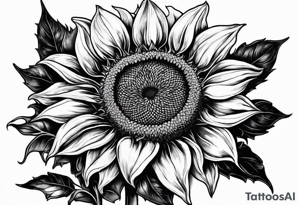 a sunflower tattoo idea