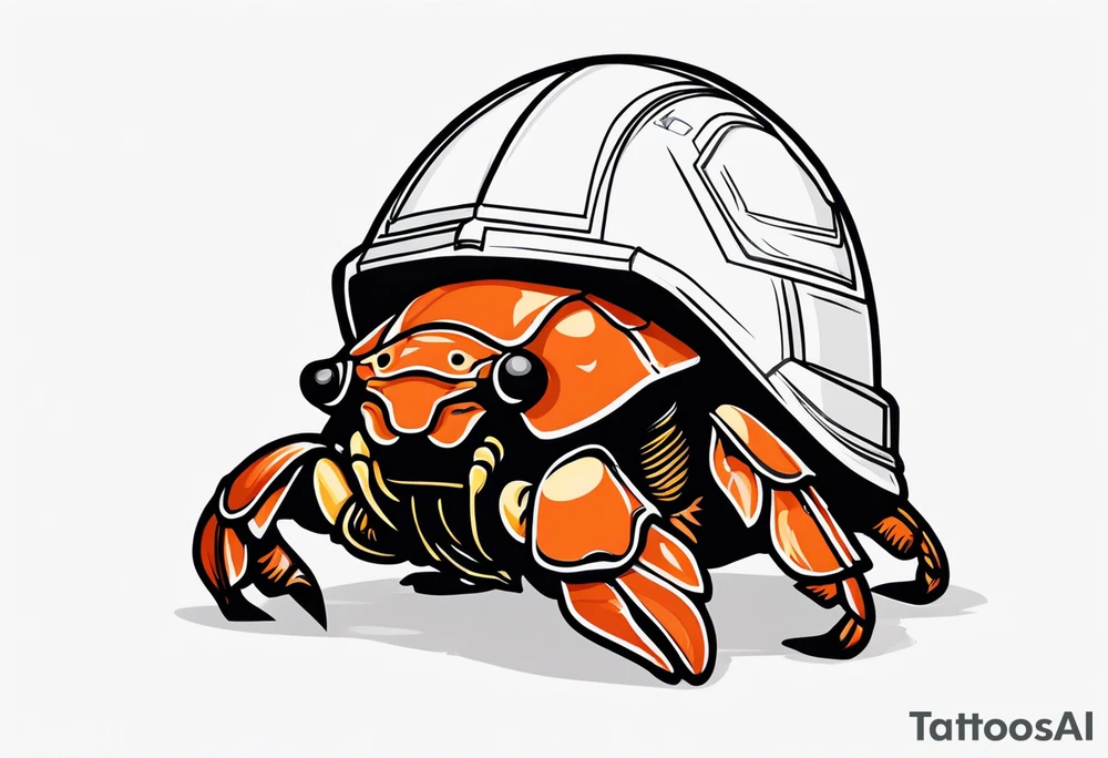 hermit crab wearing a storm trooper helmet tattoo idea