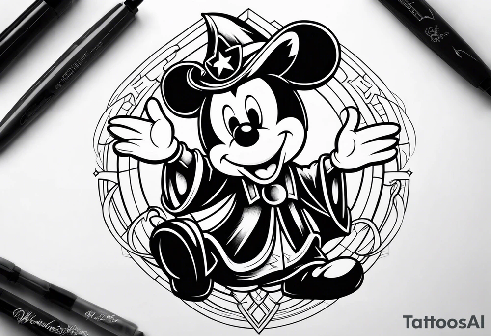 wizard mickey mouse tattoo idea