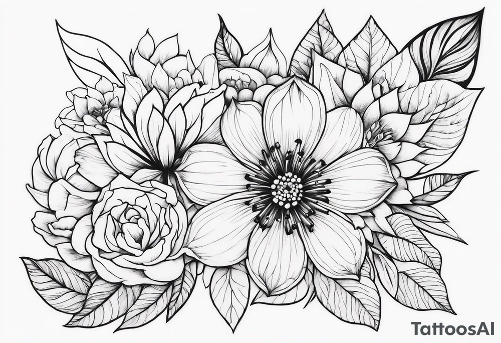 Haiawiian flowers shoulder tattoo tattoo idea