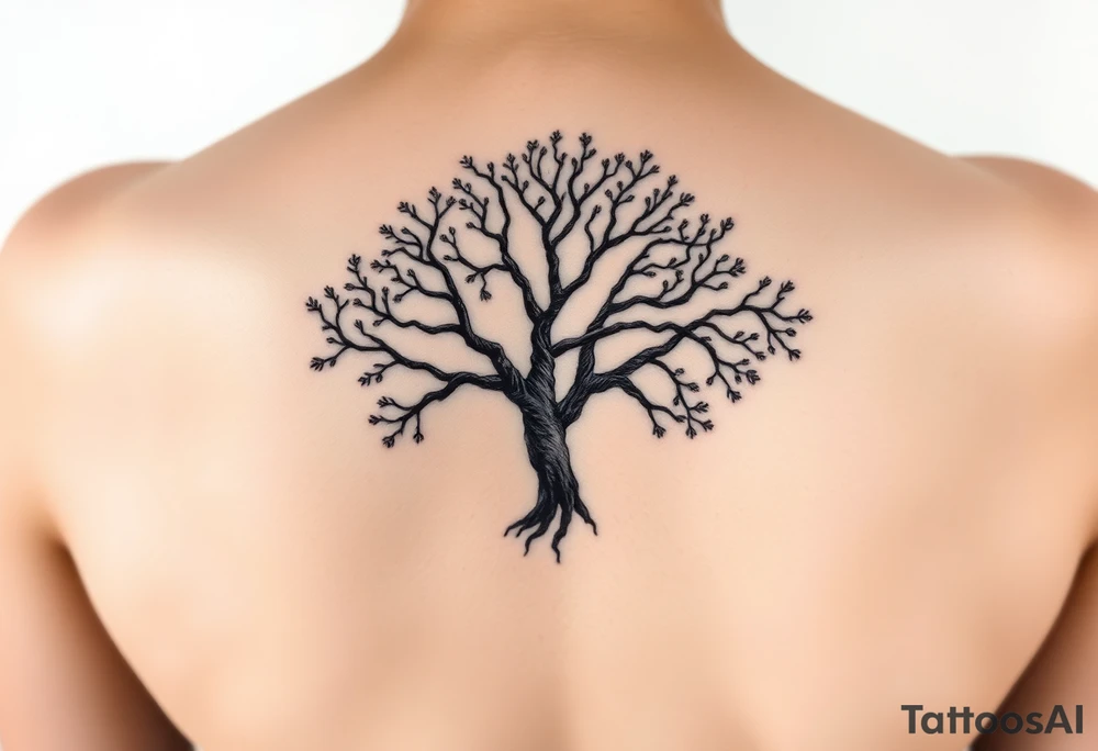 Round tree tattoo idea