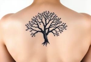 Round tree tattoo idea
