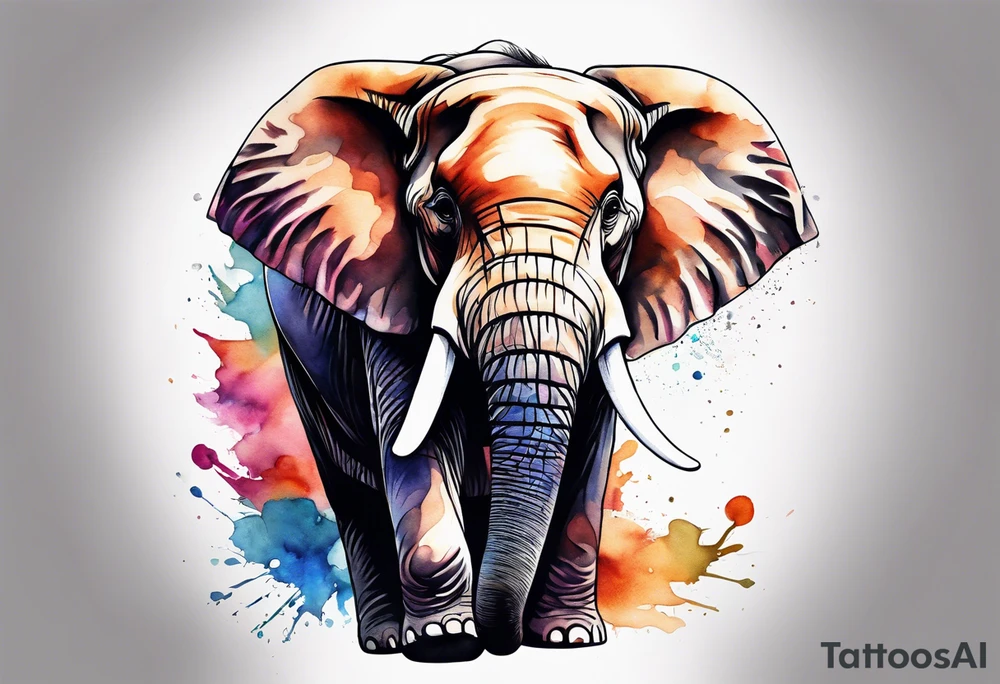 Feminine compass, elephant holding it tattoo idea