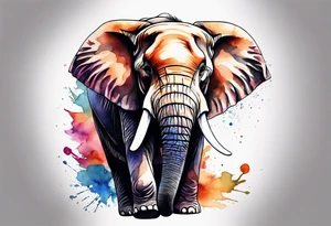 Feminine compass, elephant holding it tattoo idea
