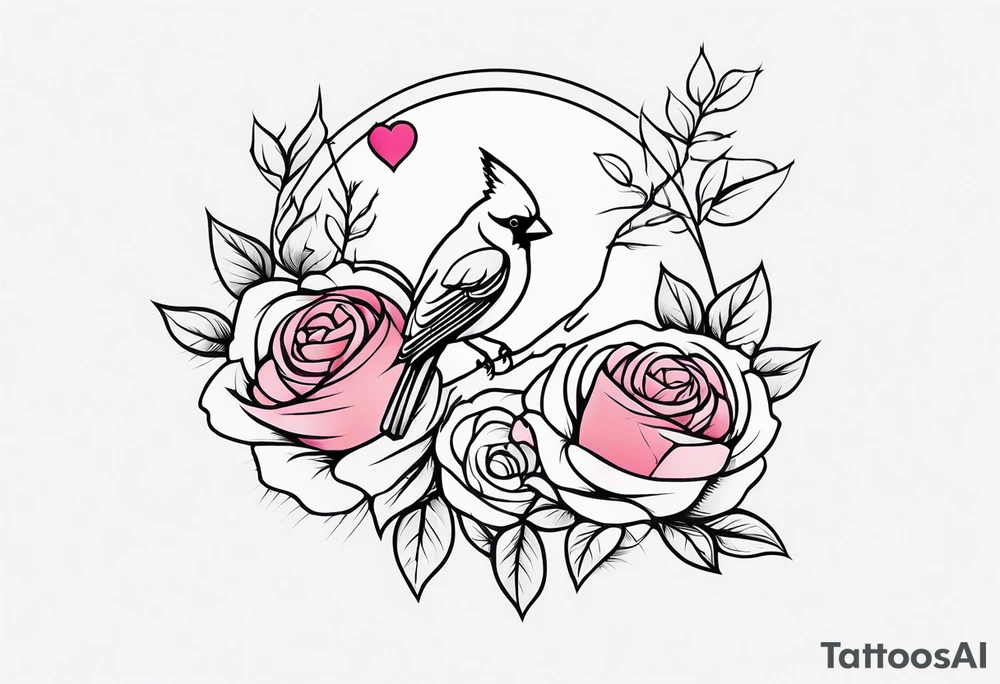 breast cancer memorial forearm tattoo incorporating roses and a cardinal into the tattoo tattoo idea