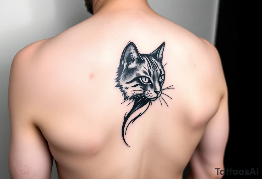 black cat tattoo idea