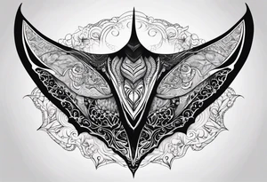 psychadelic manta ray symmetrical tattoo idea