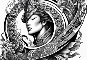 Almighty God's sword cutting off the serpent head off tattoo idea