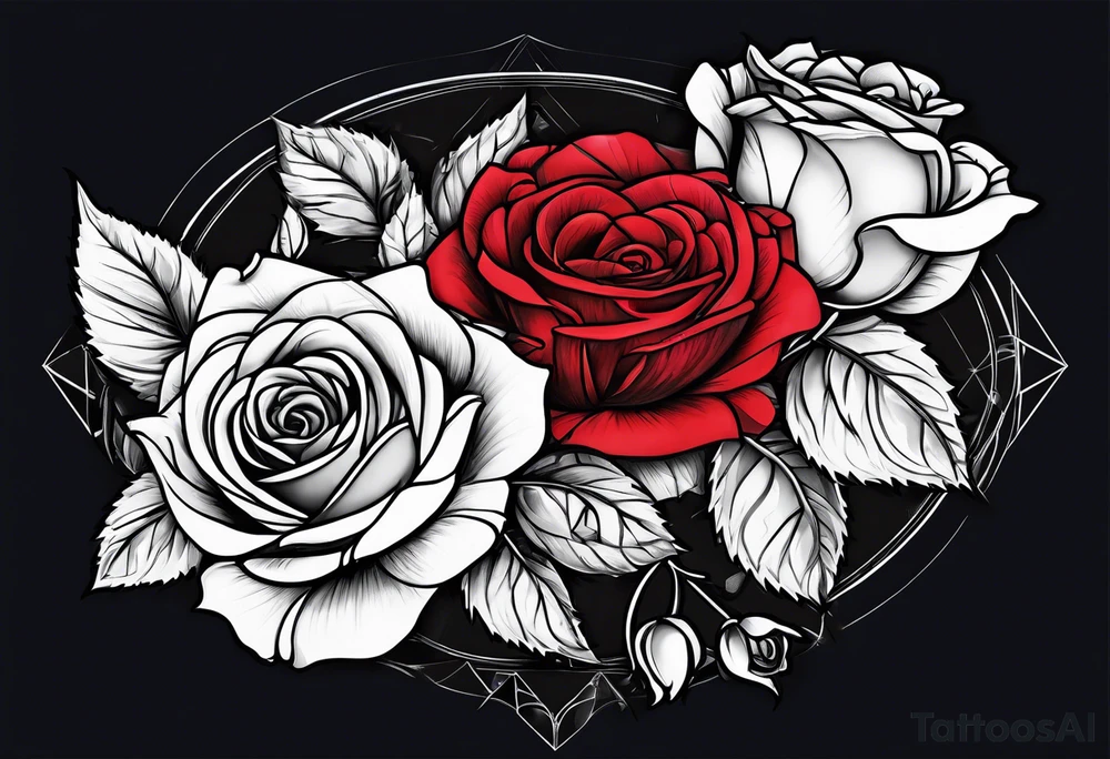 Roses with 2 names tattoo idea