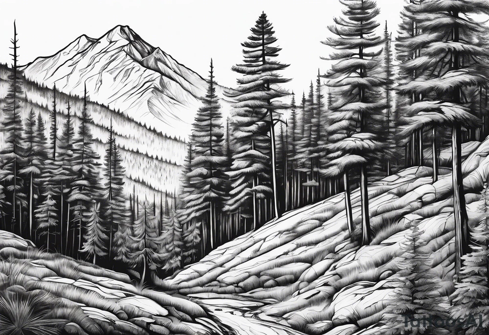 Pine Forest tattoo idea