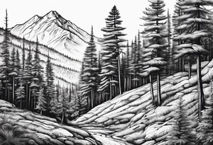 Pine Forest tattoo idea