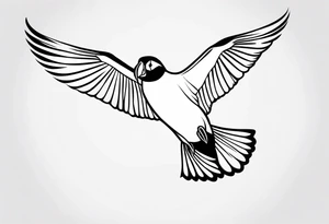 a black flying puffin 
 -  forarm Tattoo tattoo idea