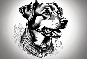Realistic dog tattoo design tattoo idea