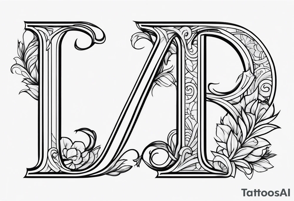J and R simple initial tattoo of kids initials tattoo idea