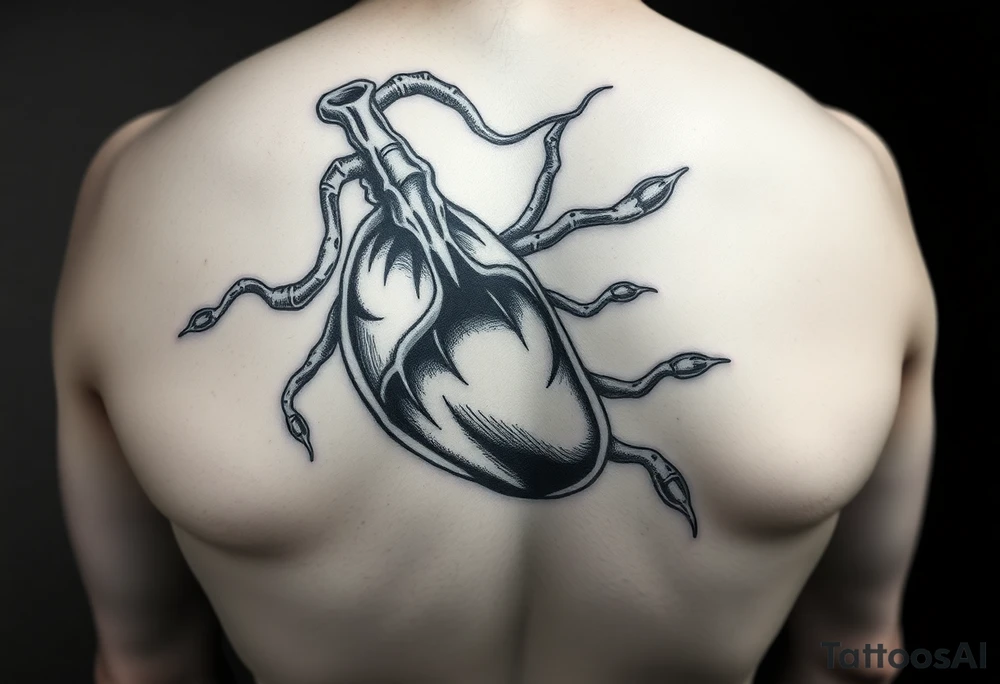 A huge veiny penis ejaculating sperm all over tattoo idea