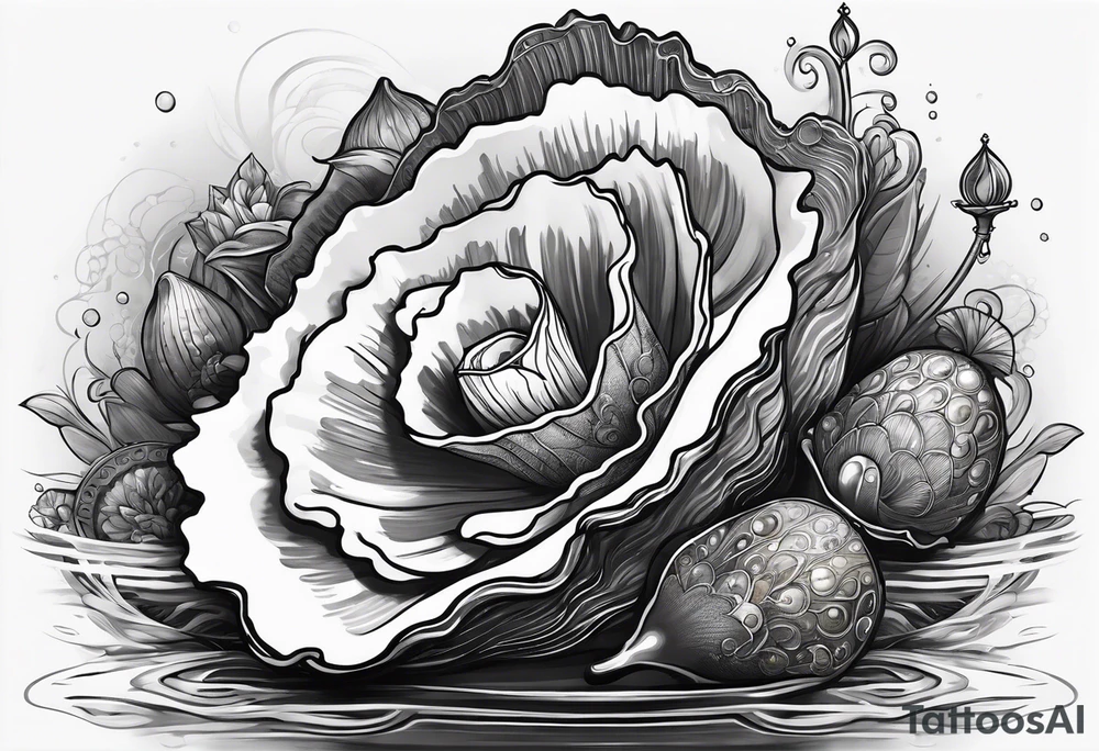 Oyster with a small world in place of the pearl tattoo idea