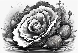 Oyster with a small world in place of the pearl tattoo idea