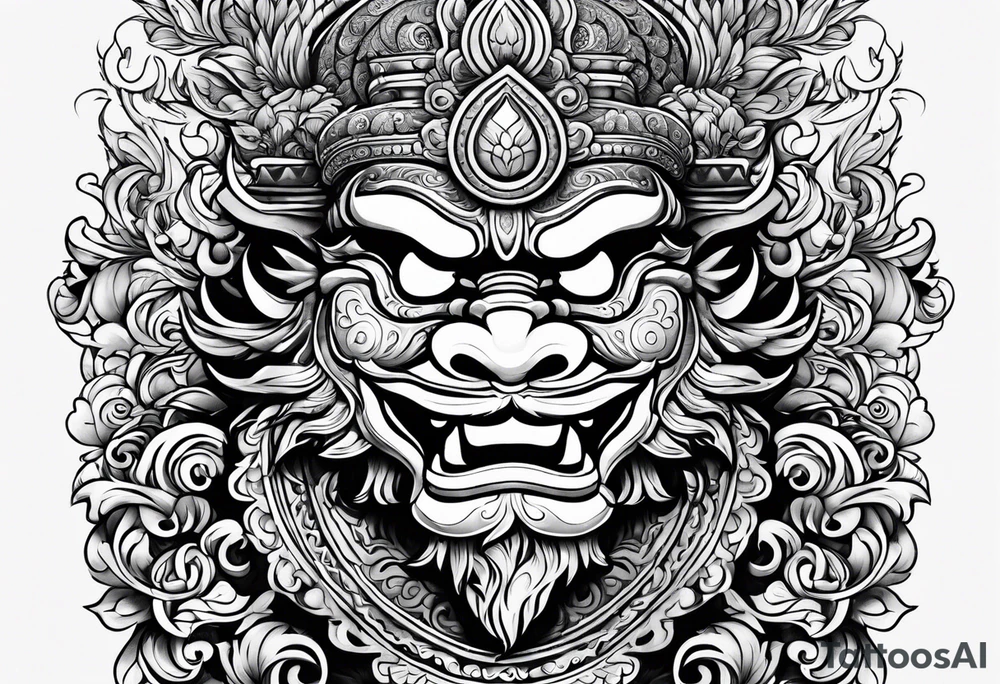 Balanise Barong upper arm tattoo idea