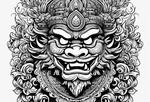 Balanise Barong upper arm tattoo idea