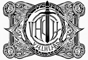 Valhalla sword  fire chains tattoo idea