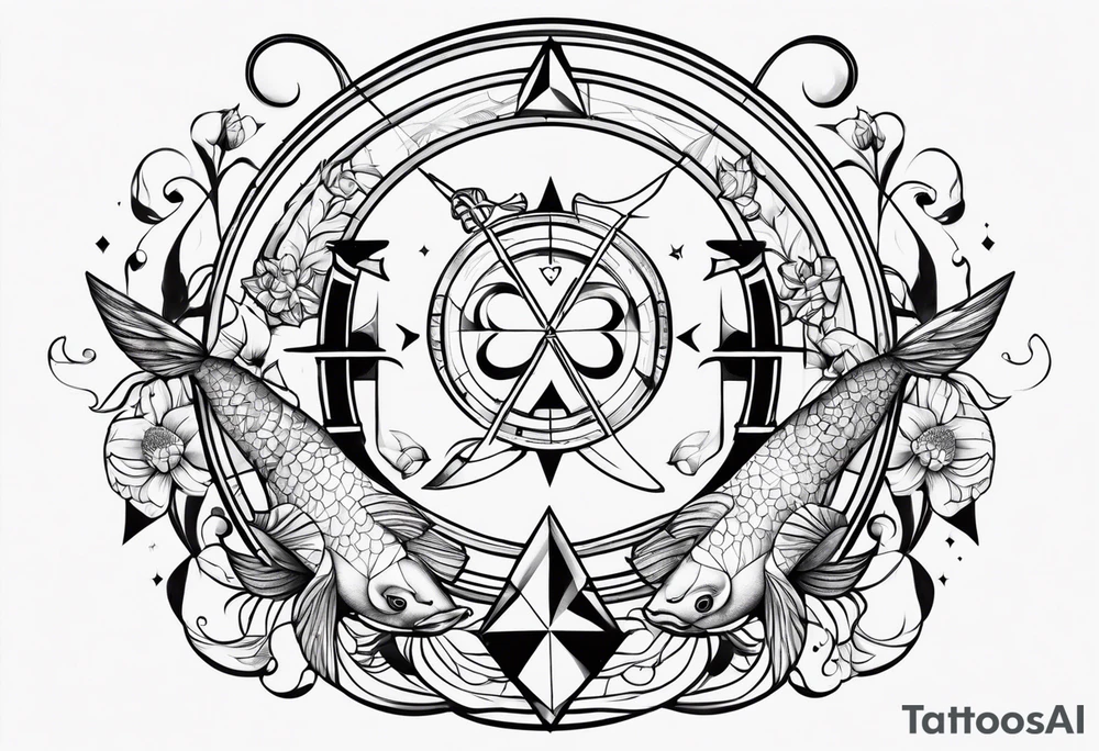 pisces and sagittarius tattoo idea
