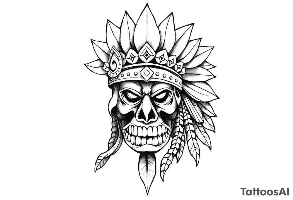 Hawaiian warrior helmet tattoo idea