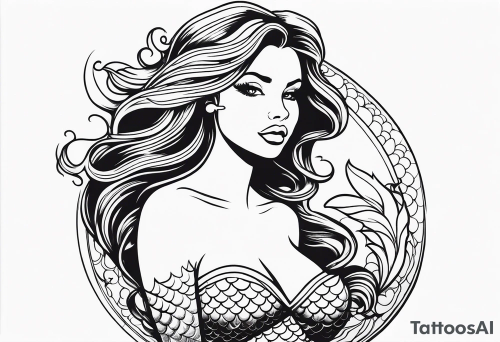 Cute sexy mermaid tattoo idea