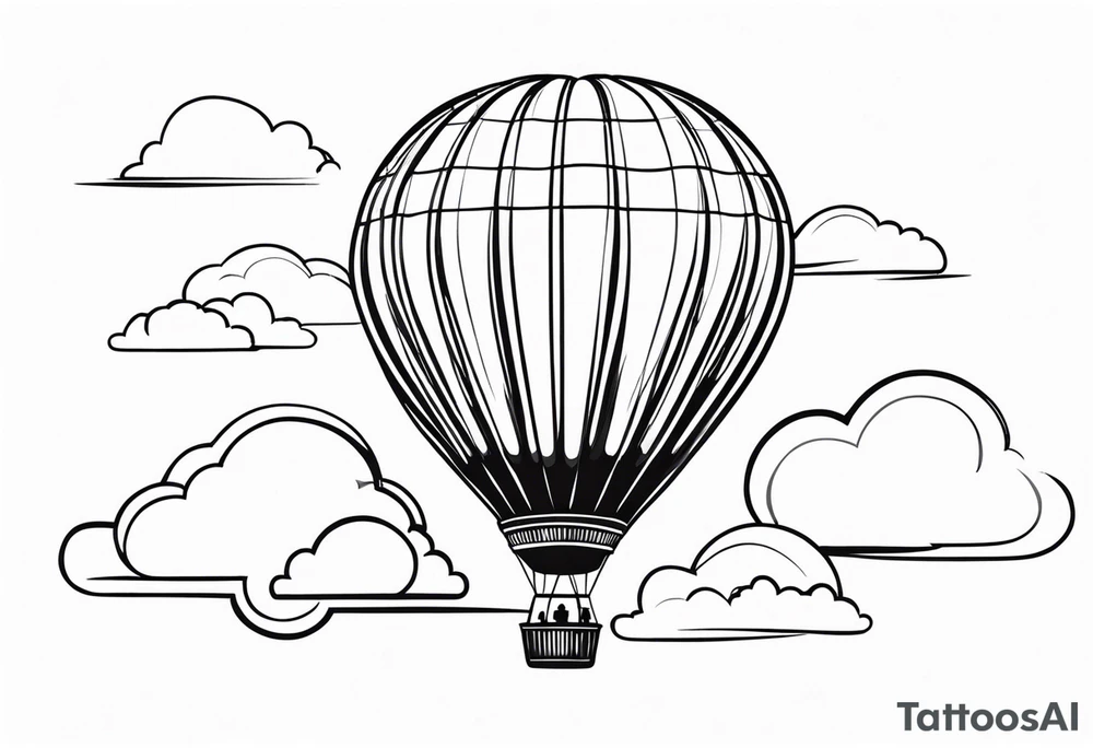Hot air balloon in clouds. tattoo idea