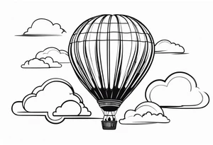 Hot air balloon in clouds. tattoo idea