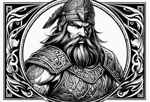 Warrior wielding great axe tattoo idea