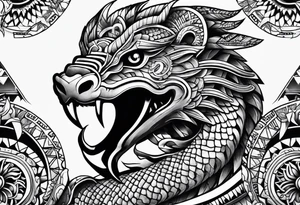 aztec kukulkan snake sleeve tattoo idea